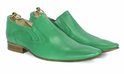 Men’s Slip-On Green Leather Shoes Filip