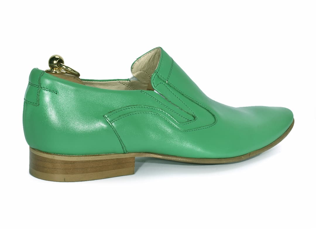 Wsuwane Obuwie Męskie Skórzane Zielone Filip - obrazek 3