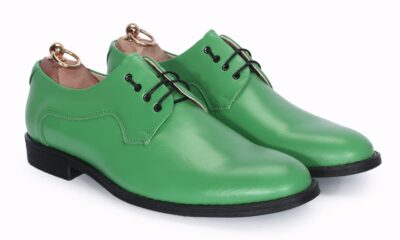 Men’s Green Leather Derby Shoes Louis