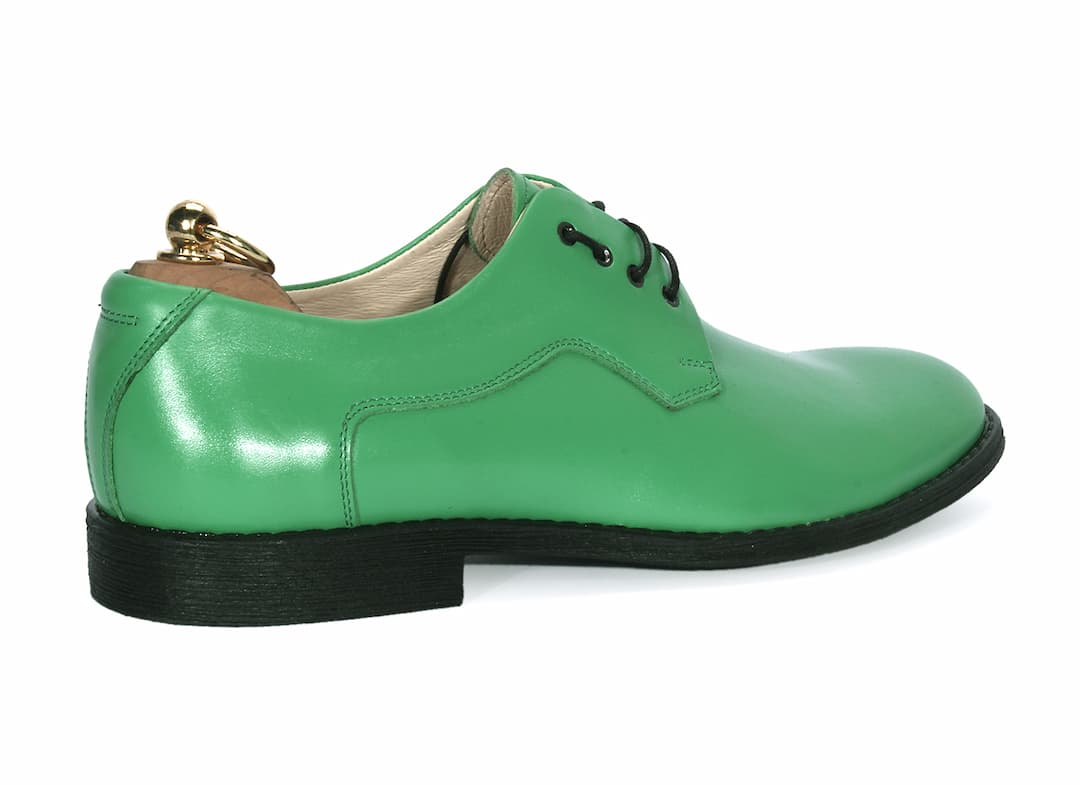 Derby Męskie Skórzane Zielone Louis - obrazek 3