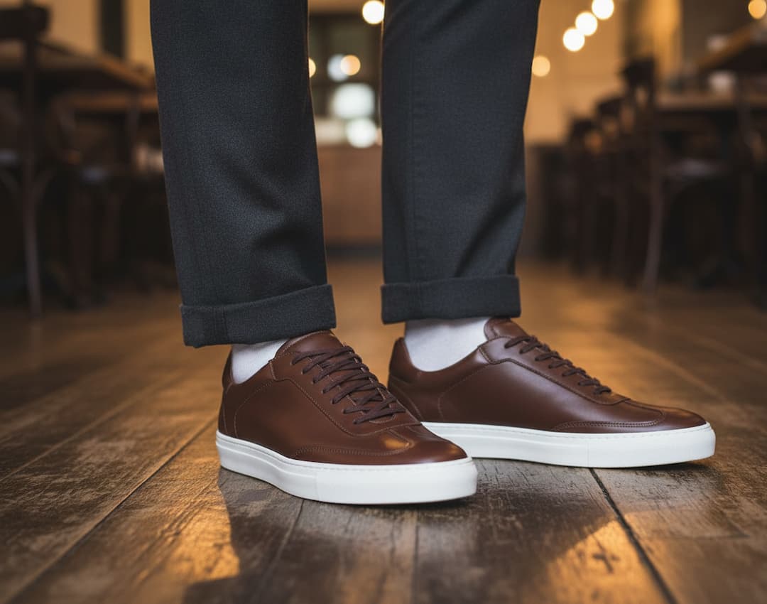 Trampki Męskie Skórzane Brązowe Gabriel - obrazek 5