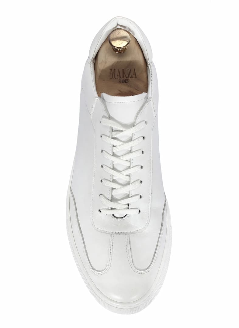 Trampki Męskie Skórzane Białe Gabriel - obrazek 4