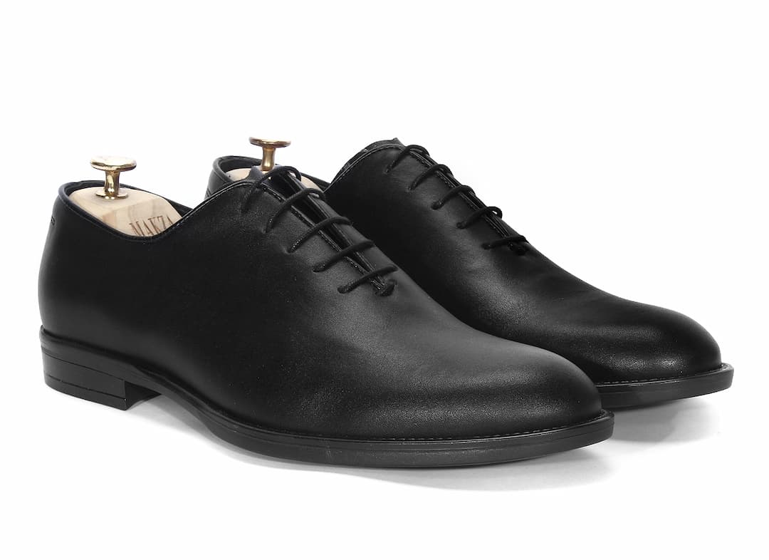 Oksfordy Męskie Skórzane Czarne Antonio