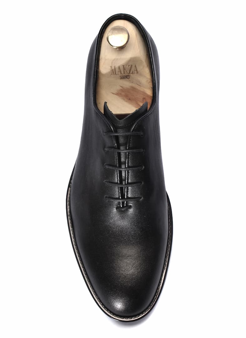 Oksfordy Męskie Skórzane Czarne Antonio - obrazek 4