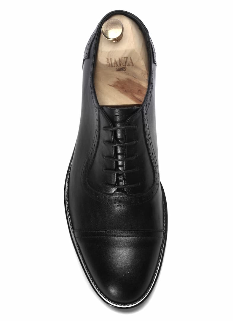 Oksfordy Męskie Skórzane Czarne Andrea - obrazek 4