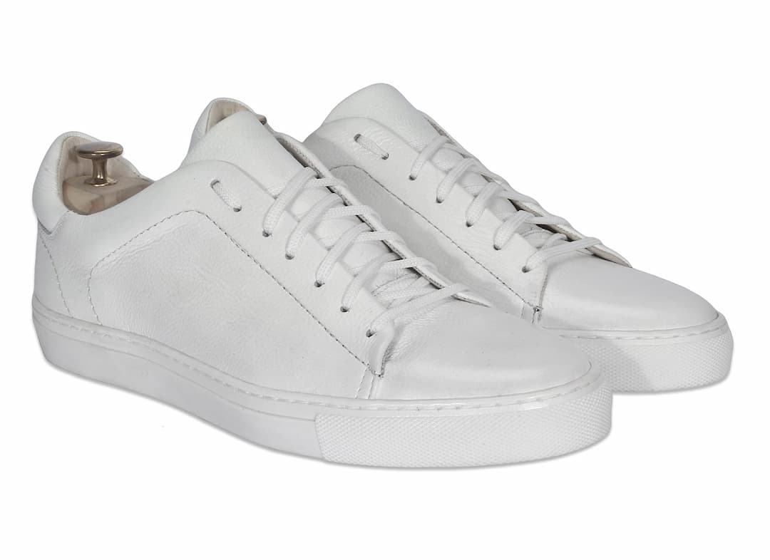 Trampki Męskie Skórzane Białe Alex