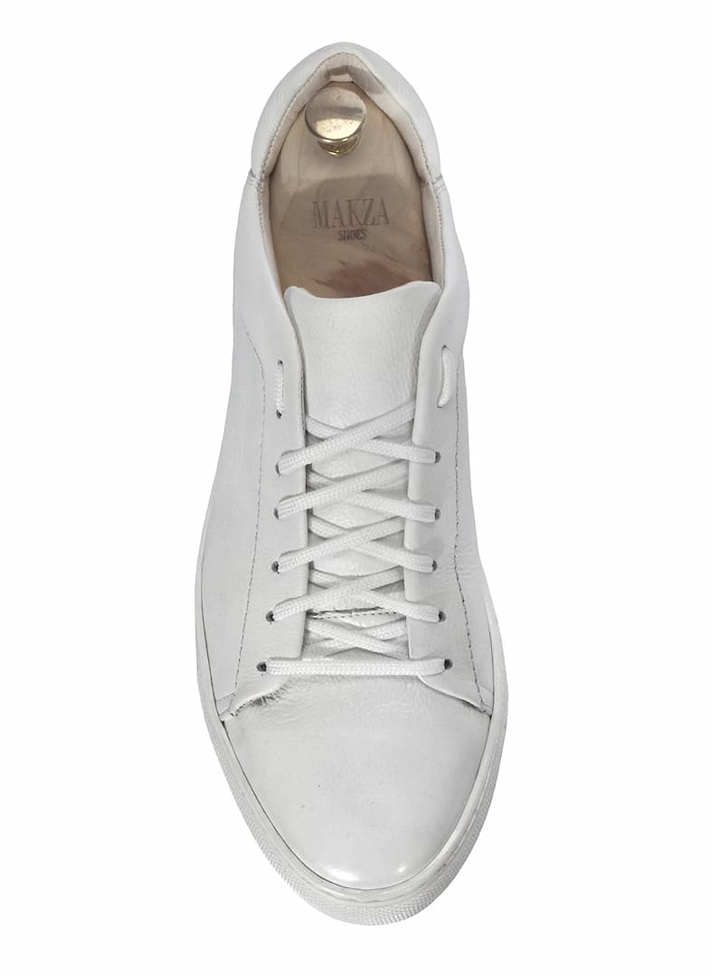 Trampki Męskie Skórzane Białe Alex - obrazek 4