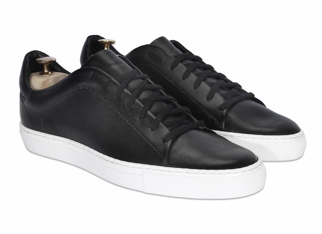 Trampki Męskie Skórzane Czarne Alex