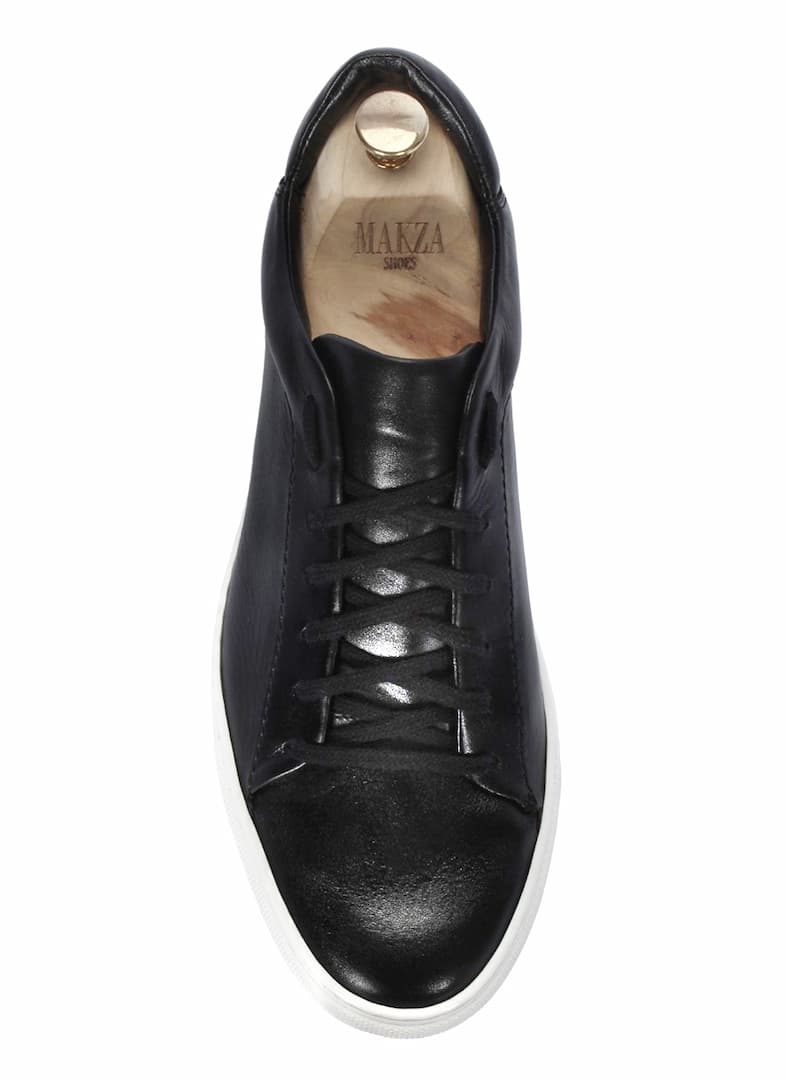 Trampki Męskie Skórzane Czarne Alex - obrazek 4