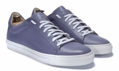 Trampki Męskie Skórzane Fioletowe Alex