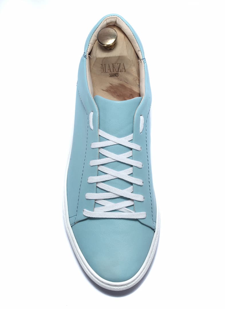 Trampki Męskie Skórzane Niebieskie Alex - obrazek 4