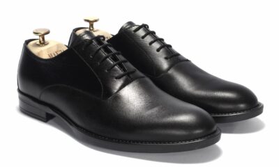 Oksfordy Męskie Skórzane Czarne John