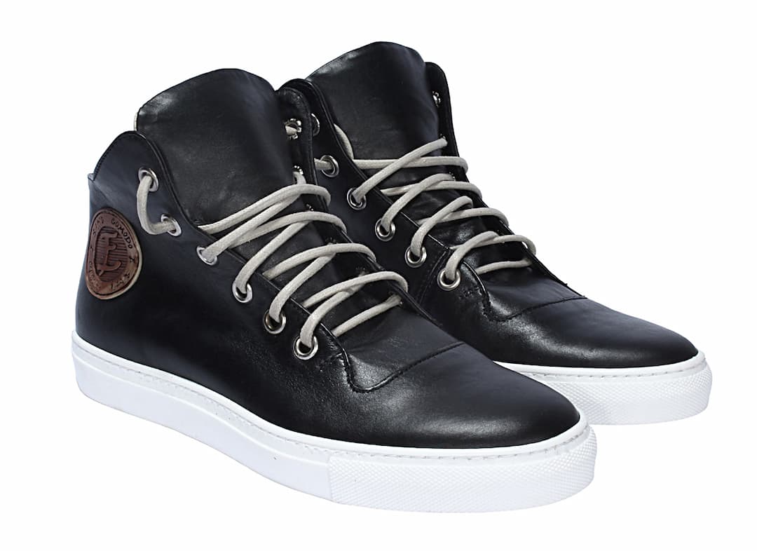 Trampki Męskie Skórzane Czarne Charlie