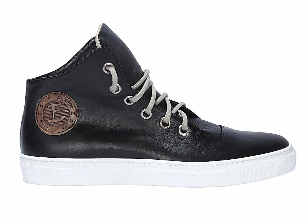 Trampki Męskie Skórzane Czarne Charlie - obrazek 2