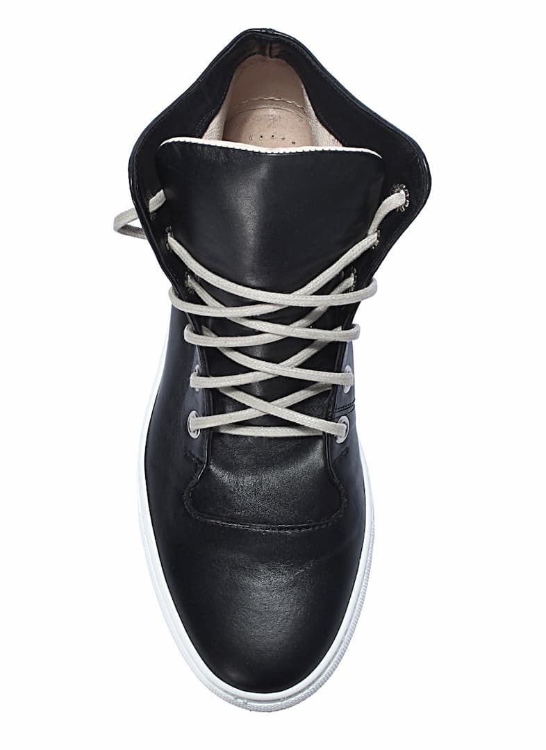 Trampki Męskie Skórzane Czarne Charlie - obrazek 4