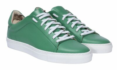 Trampki Męskie Skórzane Zielone Alex