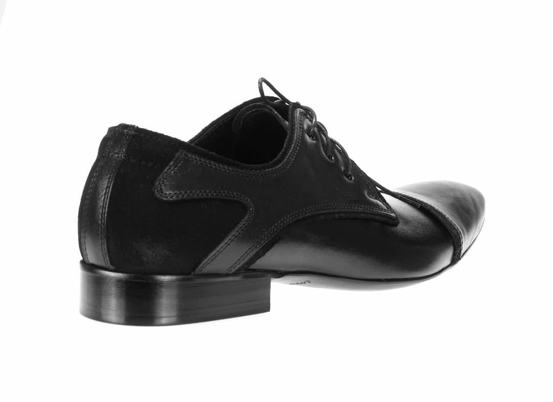 Eleganckie Męskie Obuwie Skórzane - Czarny WYPRZEDAŻ - obrazek 3