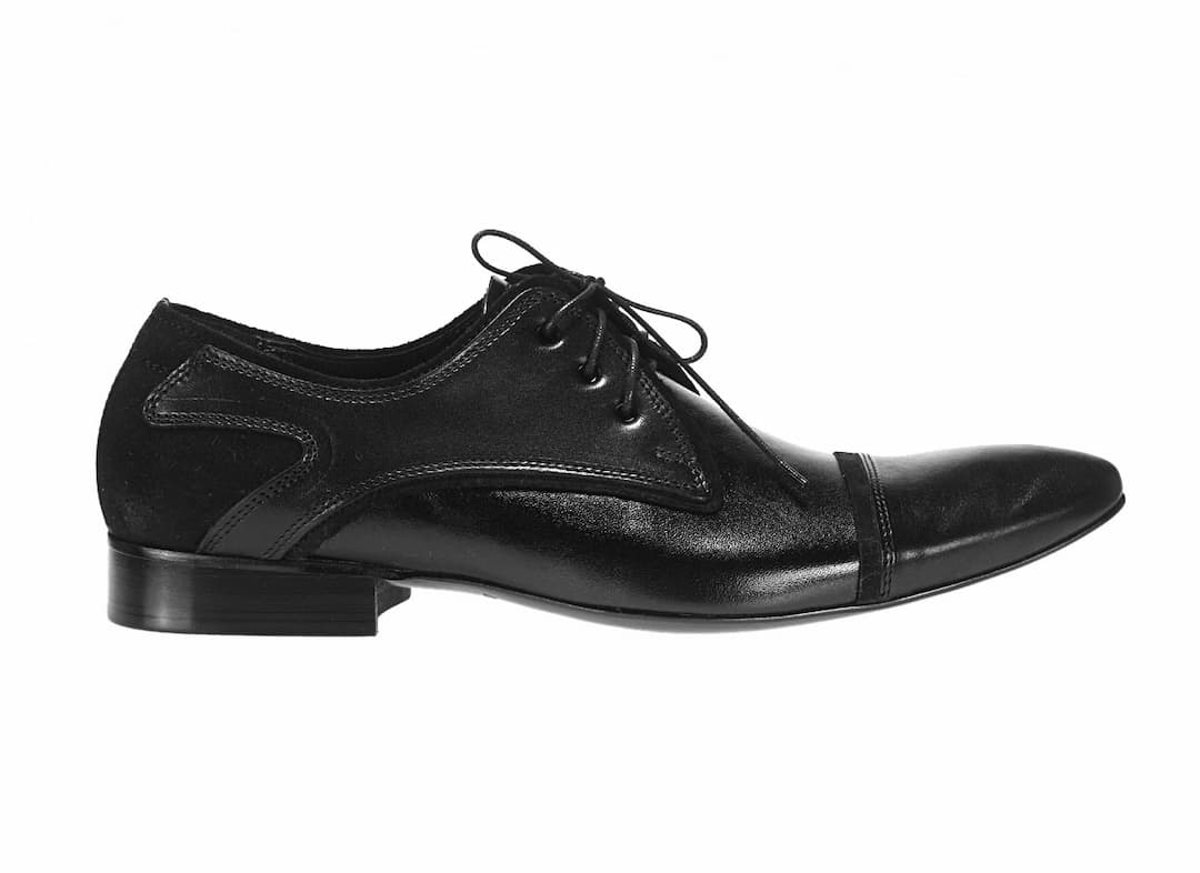 Eleganckie Męskie Obuwie Skórzane - Czarny WYPRZEDAŻ - obrazek 2