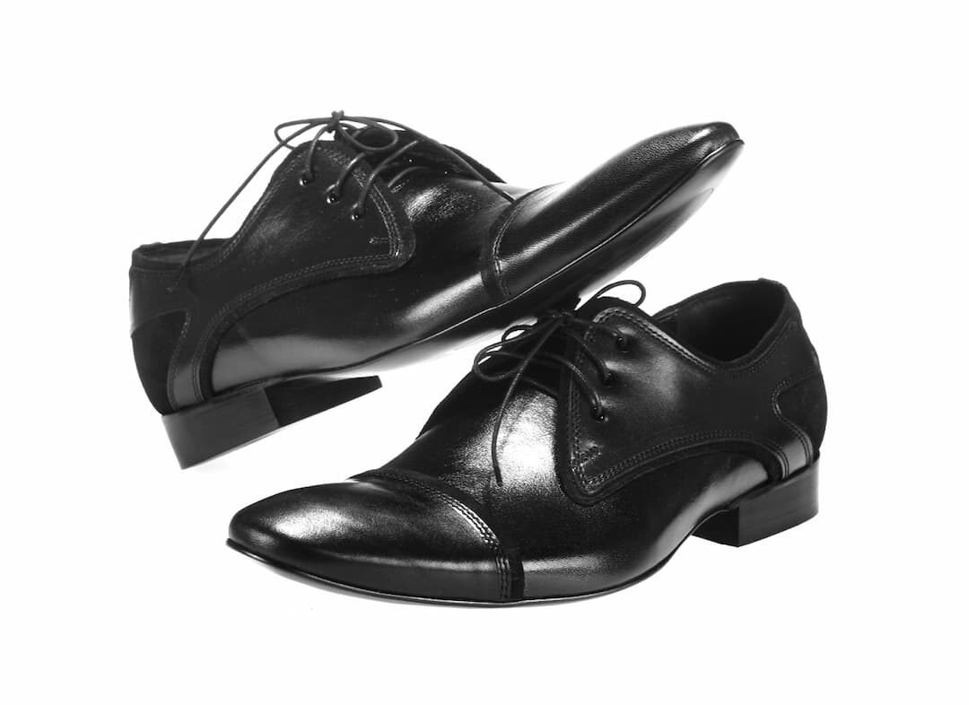 Eleganckie Męskie Obuwie Skórzane - Czarny WYPRZEDAŻ