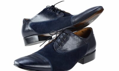 Eleganckie Męskie Obuwie Skórzane - Granatowy WYPRZEDAŻ