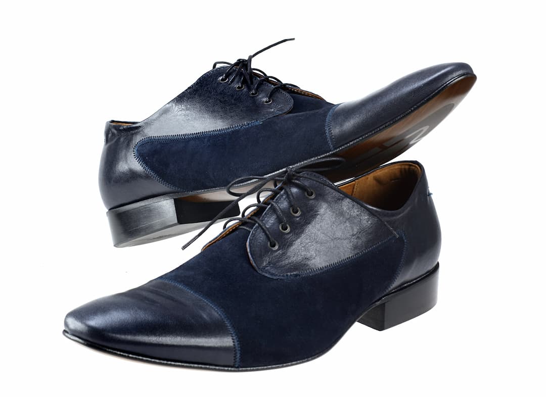 Eleganckie Męskie Obuwie Skórzane - Granatowy WYPRZEDAŻ