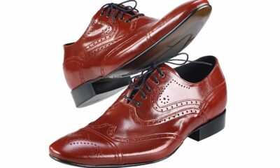 Eleganckie Męskie Obuwie Skórzane - Czerwony WYPRZEDAŻ