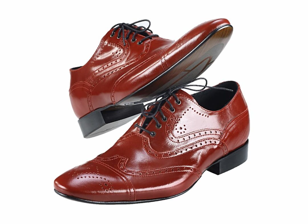 Eleganckie Męskie Obuwie Skórzane - Czerwony WYPRZEDAŻ