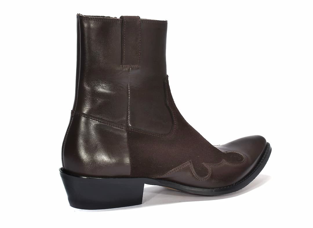 Kowbojki Męskie Skórzane Brązowe Billy - obrazek 3