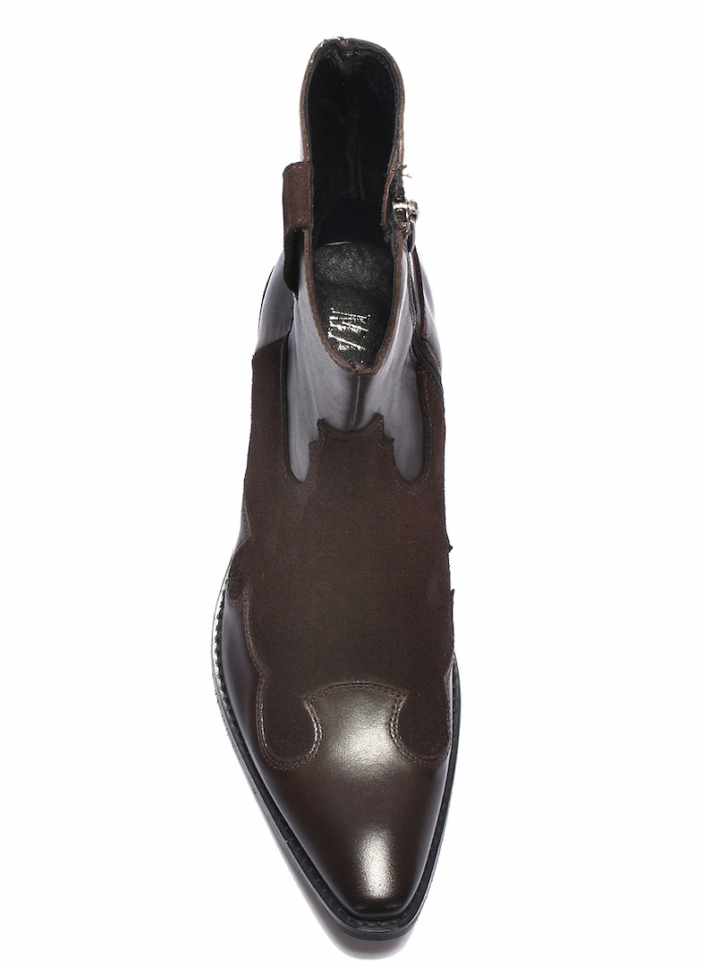 Kowbojki Męskie Skórzane Brązowe Billy - obrazek 4