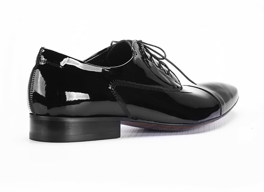 Eleganckie Męskie Obuwie Skórzane - Czarny WYPRZEDAŻ - obrazek 3