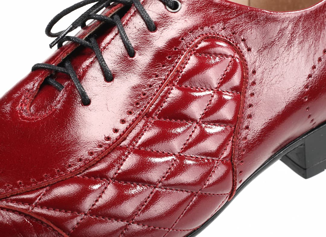 Eleganckie Męskie Obuwie Skórzane - Czerwony WYPRZEDAŻ - obrazek 4