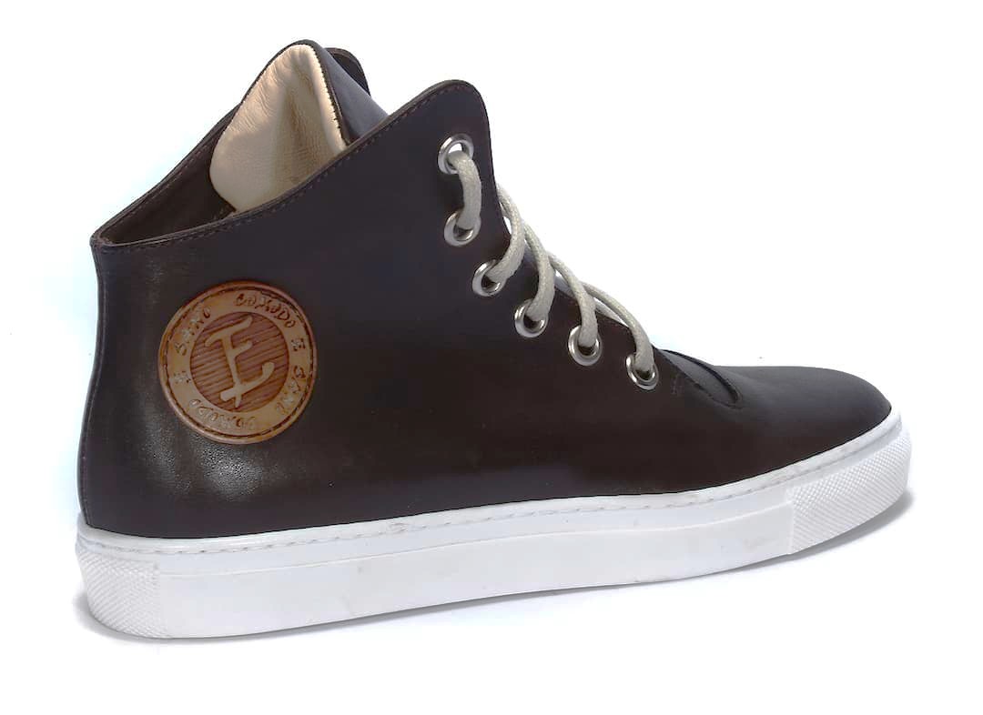 Trampki Męskie Skórzane Ciemny Brąz Charlie - obrazek 3