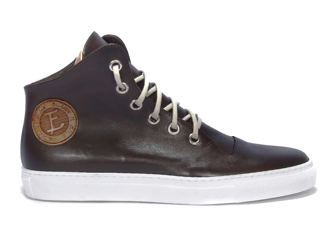 Trampki Męskie Skórzane Ciemny Brąz Charlie - obrazek 2